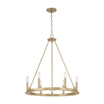 6-Light Wagon Wheel Chandelier in Aged Brass (42|4916AD)