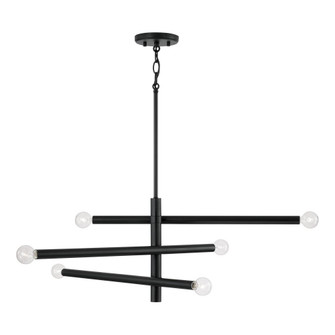 6-Light Modern Sputnik Chandelier in Matte Black (42|451262MB)