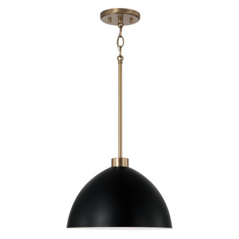 1-Light Pendant in Aged Brass and Black (42|352011AB)