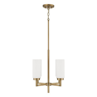 4-Light Cylindrical Chandelier Pendant in Aged Brass with Faux Alabaster Glass (42|351741AD)