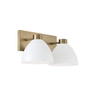 2-Light Vanity in Aged Brass and White (42|152021AW)