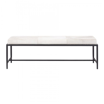 Canyon Long Bench - Dark Bronze with Ivory Hide (91|H0805-10873)