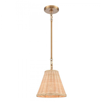 Rydell 9'' Wide 1-Light Mini Pendant - Brushed Gold and Rattan (91|EC89755/1)