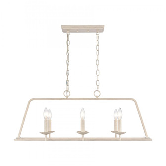 Joanie 34'' Wide 6-Light Linear Chandelier - Antique White (91|EC89685/6)