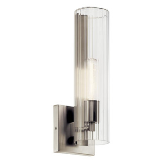 Jemsa 14 Inch 1 Light Wall Sconce with Clear Fluted Glass in Brushed Nickel (10687|55165NI)