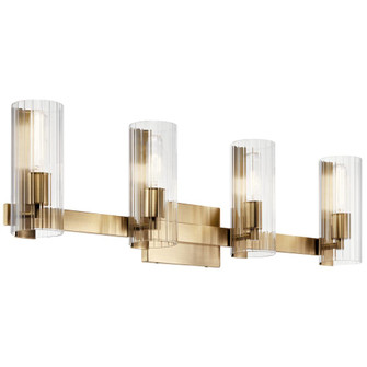 Jemsa 32 Inch 4 Light Vanity with Clear Fluted Glass in Champagne Bronze (10687|55169CPZ)
