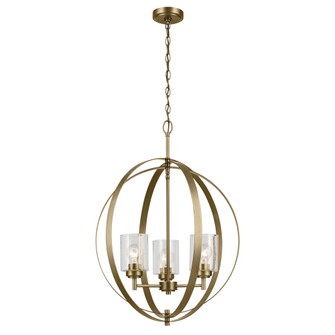 Winslow 30.75'' 3-Light Chandelier with Clear Seeded Glass in Natural Brass (10687|44034NBR)