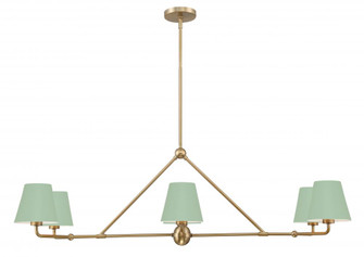 Xavier 46'' Vibrant Gold + Green Linear Chandelier (205|XAV-B9306-VG-GR)