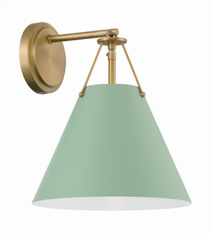 Xavier 1 Light Vibrant Gold + Green Sconce (205|XAV-B8311-VG-GR)