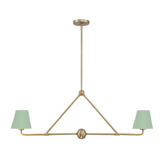 Xavier 42'' Vibrant Gold + Green Linear Chandelier (205|XAV-B9302-VG-GR)