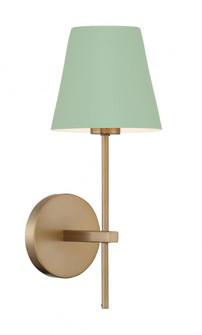 Xavier 1 Light Vibrant Gold + Green Sconce (205|XAV-B8321-VG-GR)