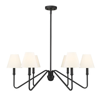 Yep by Golden Lighting Kennedy 6-light Chandelier in Natural Black and Ivory Linen shade (36|3690-6 NB-IL)