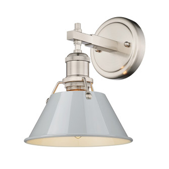 Yep by Golden Lighting Orwell 1-light Vanity in Pewter and Dusky Blue shade (36|3306-BA1 PW-DB)