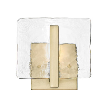 Aenon BCB 1 Light Wall Sconce in Brushed Champagne Bronze with Hammered Water Glass Shade (36|3164-1W BCB-HWG)
