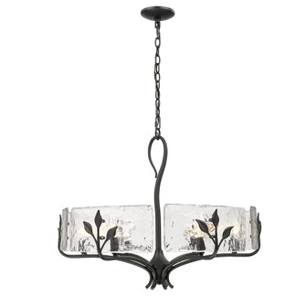 Calla 6 Light Chandelier in Natural Black with Hammered Water Glass Shade (36|3160-6 NB-HWG)