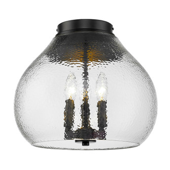 Golden Lighting Ariella 3-light Flush Mount in Matte Black (36|1094-3FM BLK-HCG)