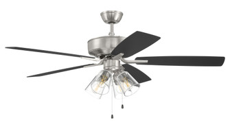 52'' Ceiling Fan w/Blades, 4 Clear Glass LED Lights (20|P104BNK5-52FBGW)