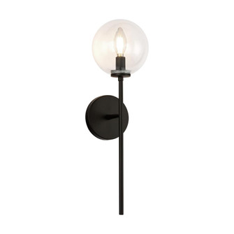 Cassia 1 Head Matte Black/Clear Glass 1 Light Damp-Rated Wall/Vanity Light (7713|WV549101MBCL)