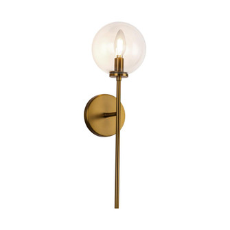 Cassia 1 Head Aged Brass/Clear Glass 1 Light Wall Vanity (7713|WV549101AGCL)