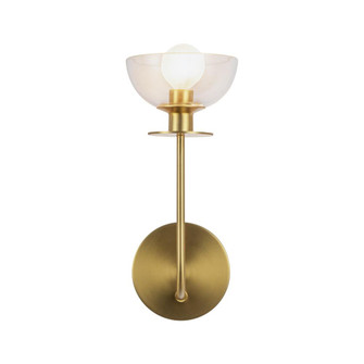 Sylvia 5-in Brushed Gold/Clear Glass 1 Light Wall Vanity (7713|WV515205BGCL)