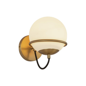 Alba 7-in Aged Brass/Opal Glass 1 Light Damp-Rated Wall/Vanity Light (7713|WV458107AGOP)