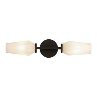 Krysta 20-in Matte Black/Opal Glass 2 Lights Damp-Rated Wall/Vanity Light (7713|WV424720MBOP)