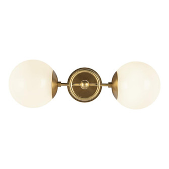 Fiore 18-in Brushed Gold/Glossy Opal Glass 2 Lights Wall Vanity (7713|WV407618BGGO)