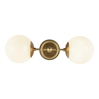 Fiore 18-in Brushed Gold/Glossy Opal Glass 2 Lights Damp-Rated Wall/Vanity Light (7713|WV407618BGGO)