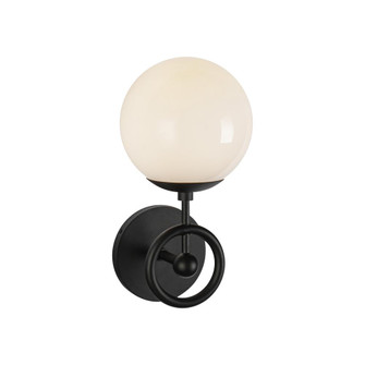 Fiore 6-in Matte Black/Glossy Opal Glass 1 Light Wall Vanity (7713|WV407306MBGO)