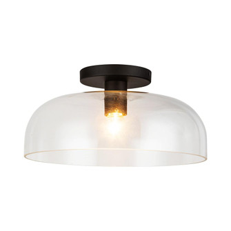 Sylvia 12-in Matte Black/Clear Glass 1 Light Semi-Flush (7713|SF515712MBCL)