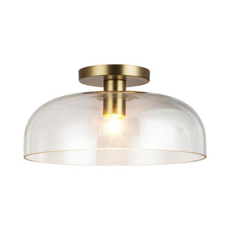 Sylvia 12-in Brushed Gold/Clear Glass 1 Light Semi-Flush (7713|SF515712BGCL)