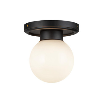 Fiore 6-in Matte Black/Glossy Opal Glass 1 Light Semi-Flush (7713|SF407306MBGO)