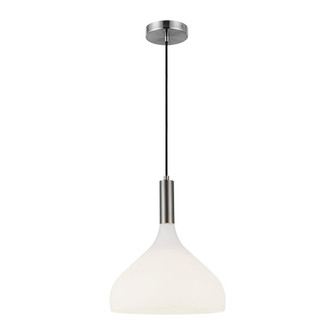 Belleview 12-in Brushed Nickel/Opal Glass 1 Light Socket Pendant (7713|PD532312BNOP)