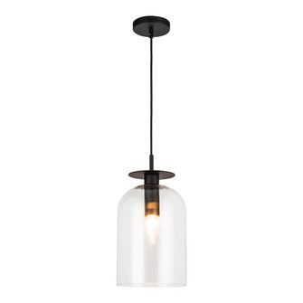 Sylvia 8-in Matte Black/Clear Glass 1 Light Socket Pendant (7713|PD515408MBCL)