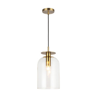 Sylvia 8-in Brushed Gold/Clear Glass 1 Light Socket Pendant (7713|PD515408BGCL)