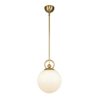 Fiore 10-in Brushed Gold/Glossy Opal Glass 1 Light Socket Pendant (7713|PD407910BGGO)