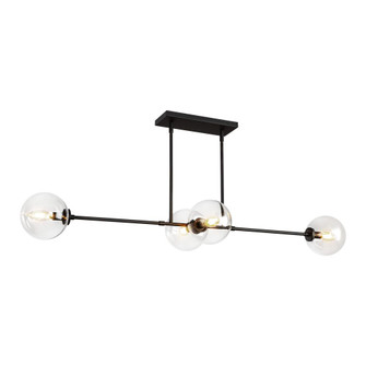 Cassia 48-in Matte Black/Clear Glass 4 Lights Linear Pendant (7713|LP549448MBCL)