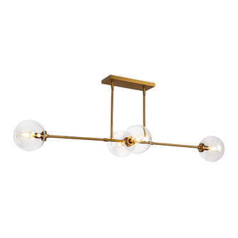 Cassia 48-in Aged Brass/Clear Glass 4 Lights Linear Pendant (7713|LP549448AGCL)