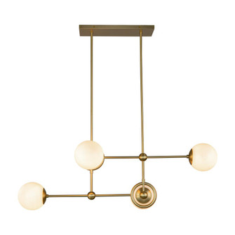 Fiore 42-in Brushed Gold/Glossy Opal Glass 4 Lights Chandelier (7713|CH407342BGGO)