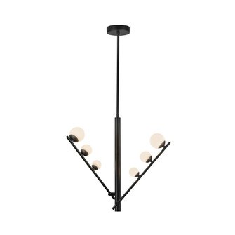 Juniper 2 Head Black/Opal Glass Dimmable LED Pendant (461|PD55520-BK/OP)