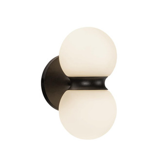 Peri 9-in Black/Opal Glass Dimmable LED Exterior Wall Sconce (461|EW77209-BK/OP)
