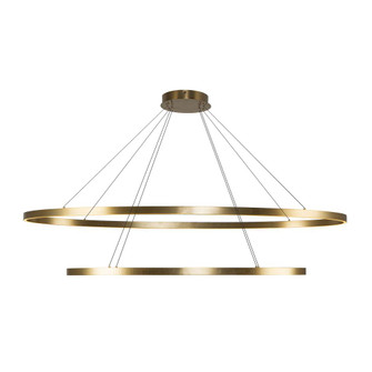 Ovale 2 Layer Brushed Gold Dimmable LED Chandelier (461|CH79253-BG)