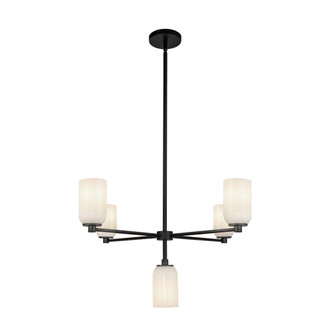 Nola 31-in Black/Glossy Opal Glass 5 Lights Chandelier (461|CH57731-BK/GO)