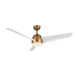 Thalia 54-in Brushed Gold/Matte White Damp-Rated Dimmable LED Ceiling Fan (461|CF91954-BG/WH)