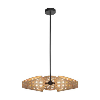 Lanai 3 Head Black/Opal Glass LED Chandelier (461|CH20625-BK/OP)