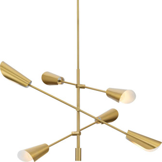 Cornett Collection Six-Light Brushed Gold Contemporary Chandelier (149|P400380-191)