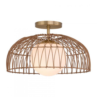 1-Light Convertible Pendant or Semi-Flush in Natural Brass (8483|M7043NB)