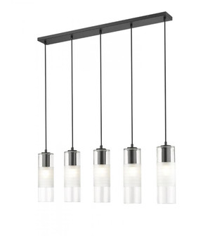 5 Light Linear Chandelier (276|824P-5L-MB)