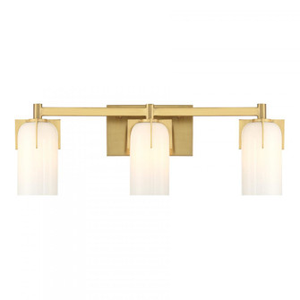 Caldwell 3-Light Bathroom Vanity Light in Warm Brass (128|8-4128-3-322)