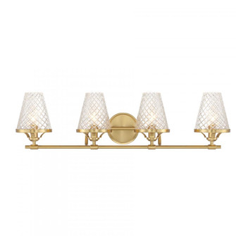 Candler 4-Light Bathroom Vanity Light in Warm Brass (128|8-3596-4-322)